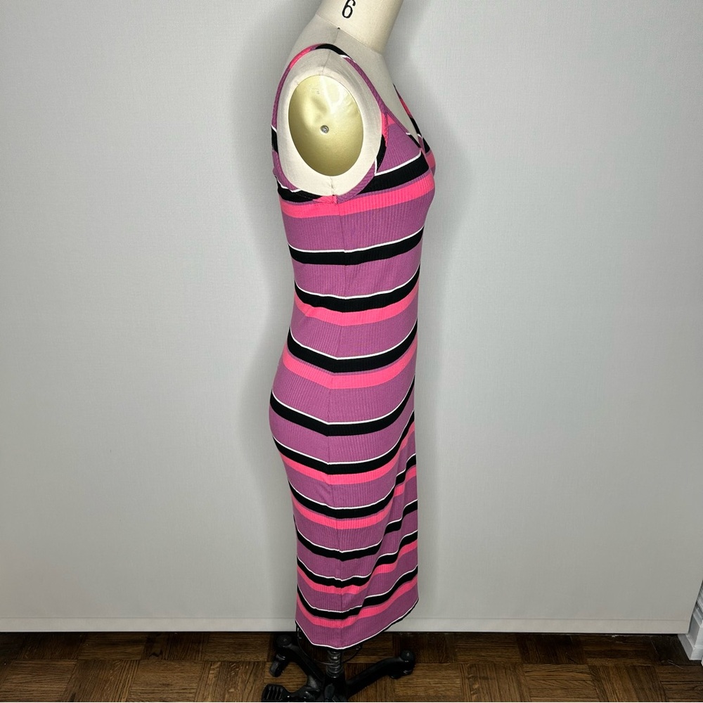 Express Striped Ribbed Midi Dress - Picture 6 of 9